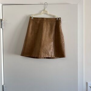 Zara Tan Leather Mini Skirt